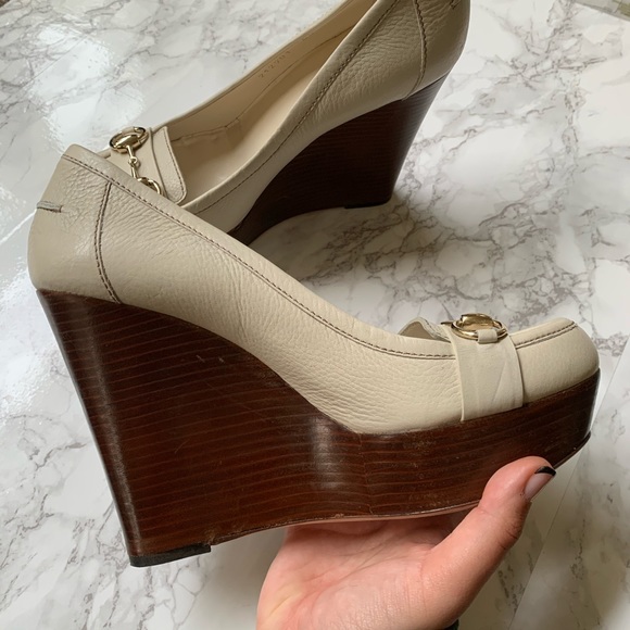 Gucci Horsebit Wooden Wedges - Picture 5 of 11